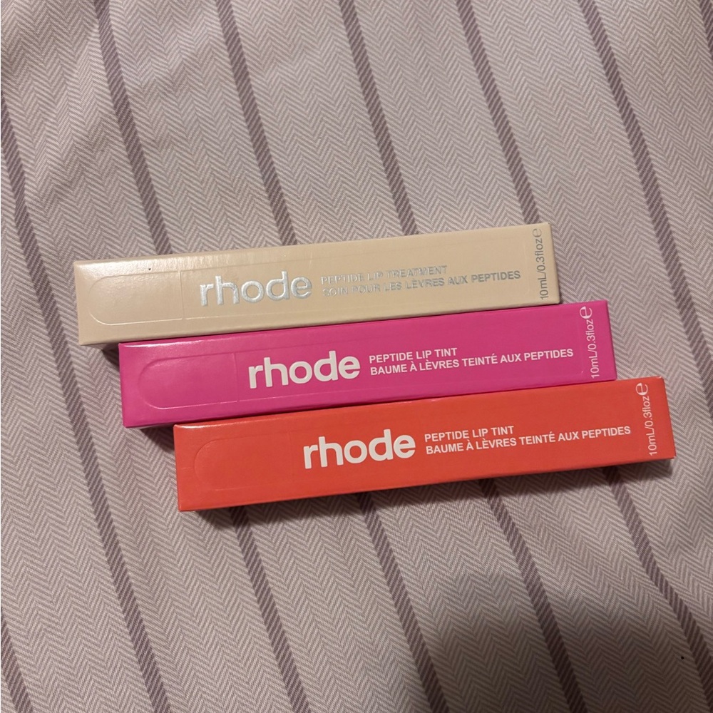 RHODE Peptide Lip Tints – Beige, Hot Pink & Coral Orange